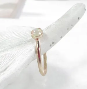 Ring Ethiopian Opal Gemstone 1mm Wide Choose Your Metal, Size and Texture