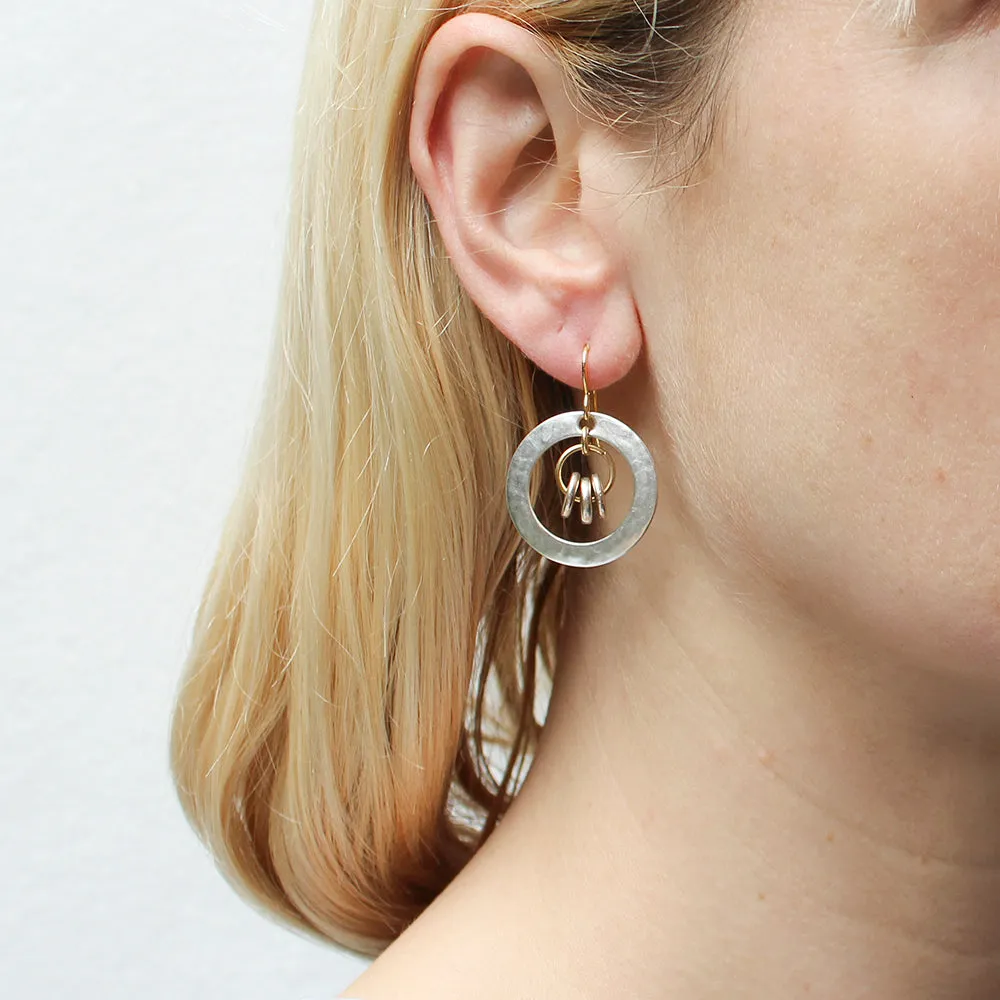 Ring with Flat Beads Wire Earrings