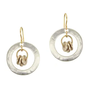 Ring with Flat Beads Wire Earrings