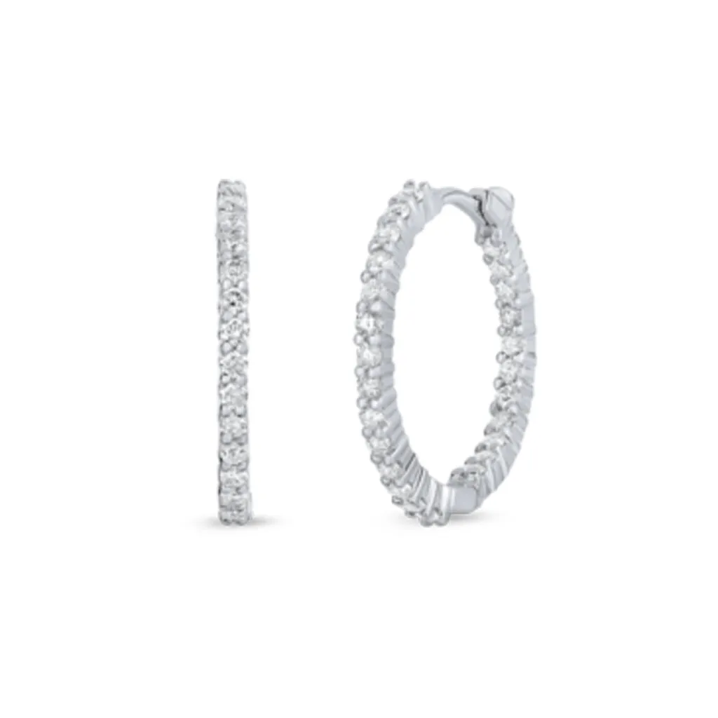 Roberto Coin Small Inside Outside Diamond Hoops