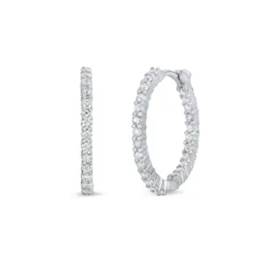 Roberto Coin Small Inside Outside Diamond Hoops