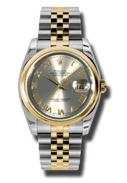 Rolex Datejust 36 Grey Dial Stainless Steel and 18K Yellow Gold Jubilee Bracelet Automatic Men's Watch 116203GYRJ