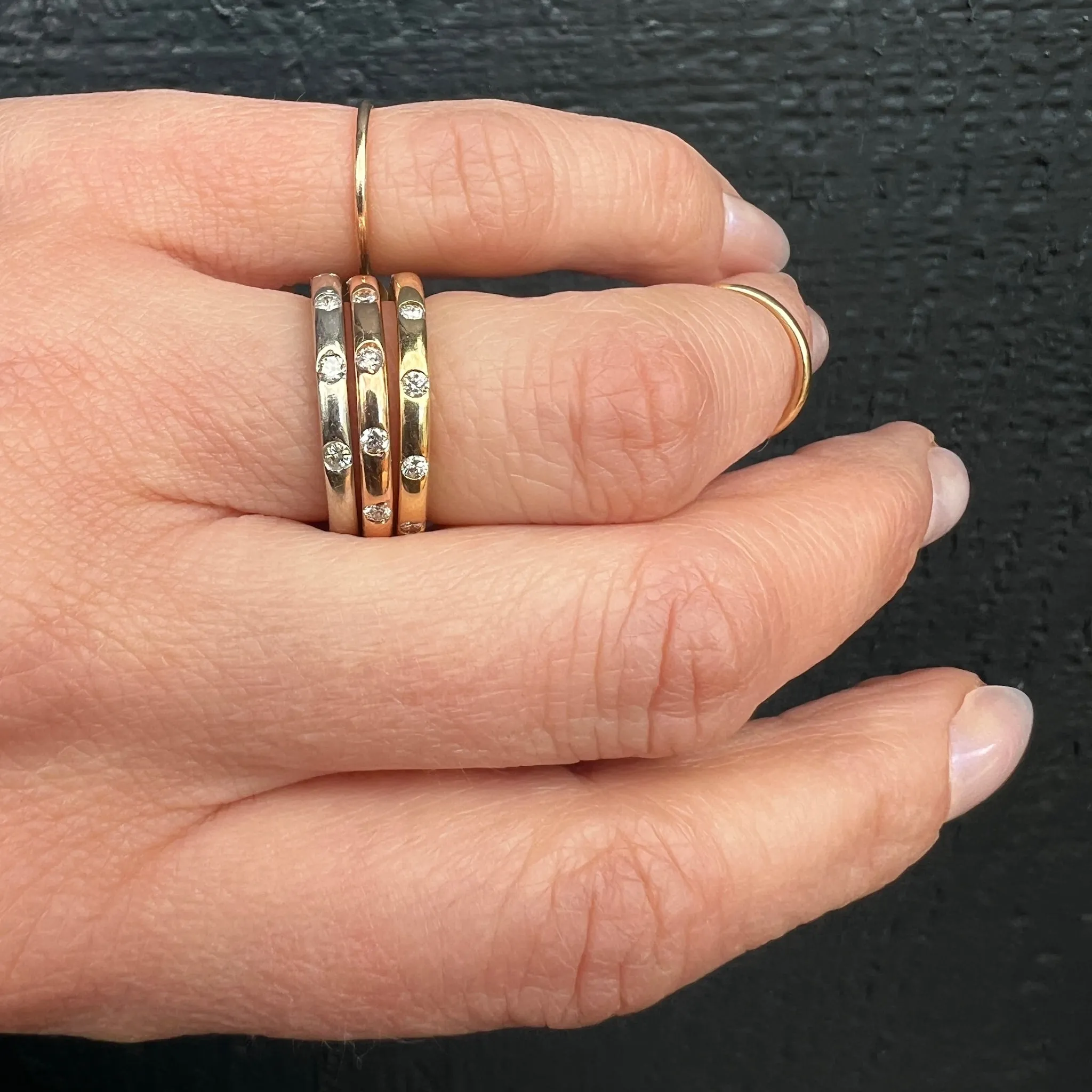 Rose Gold Flush Set Diamond Band