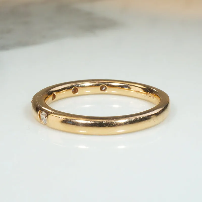 Rose Gold Flush Set Diamond Band