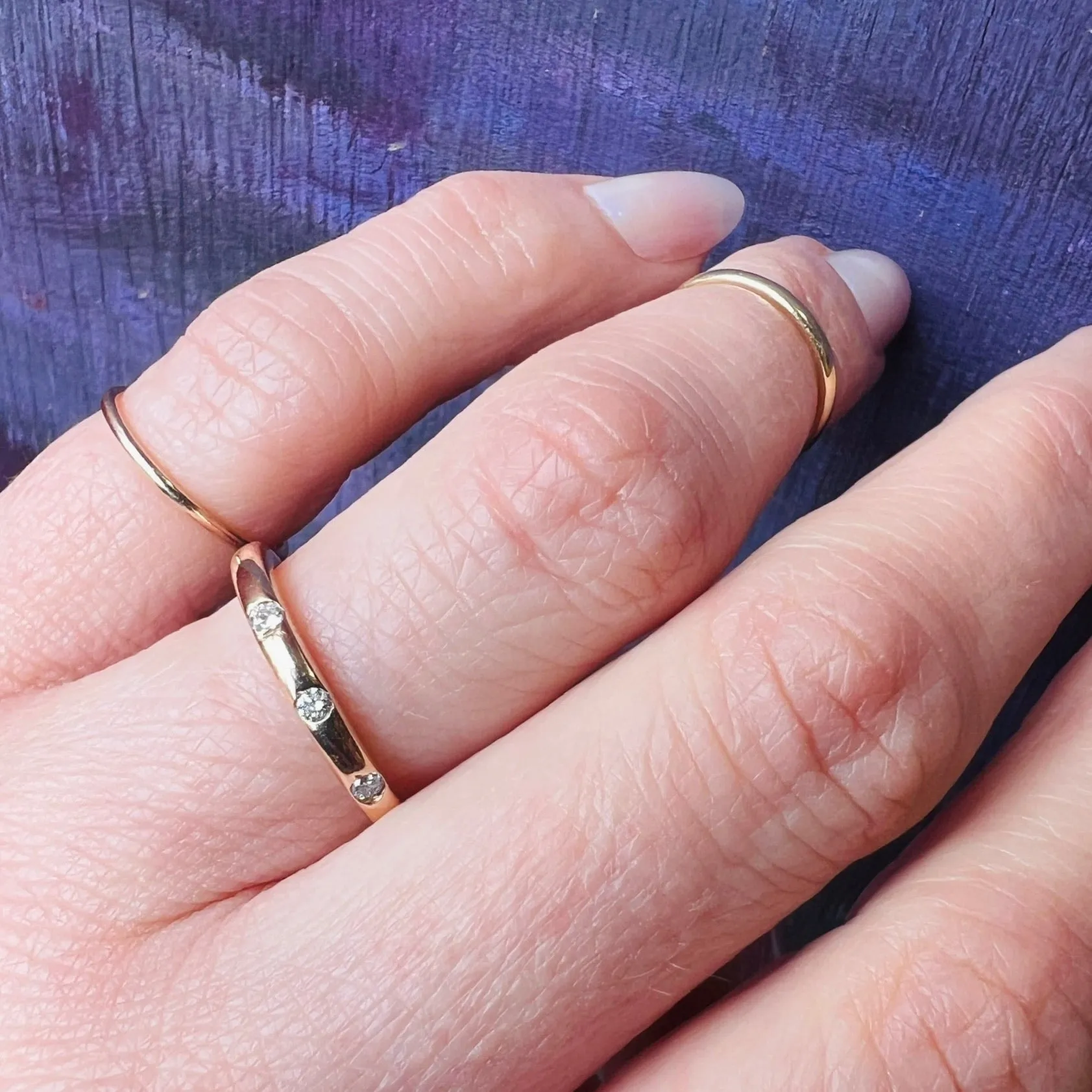 Rose Gold Flush Set Diamond Band