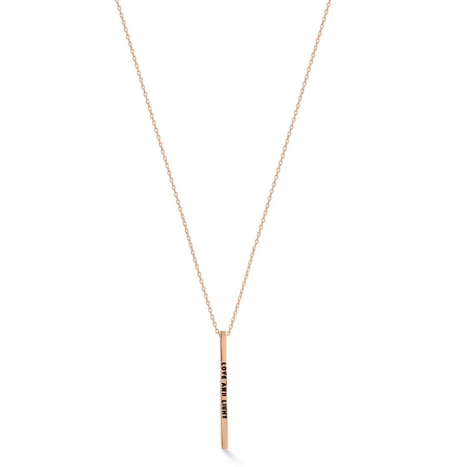 ROSE GOLD "LOVE AND LIGHT" BAR PENDANT NECKLACE #N4440RG (SB10)