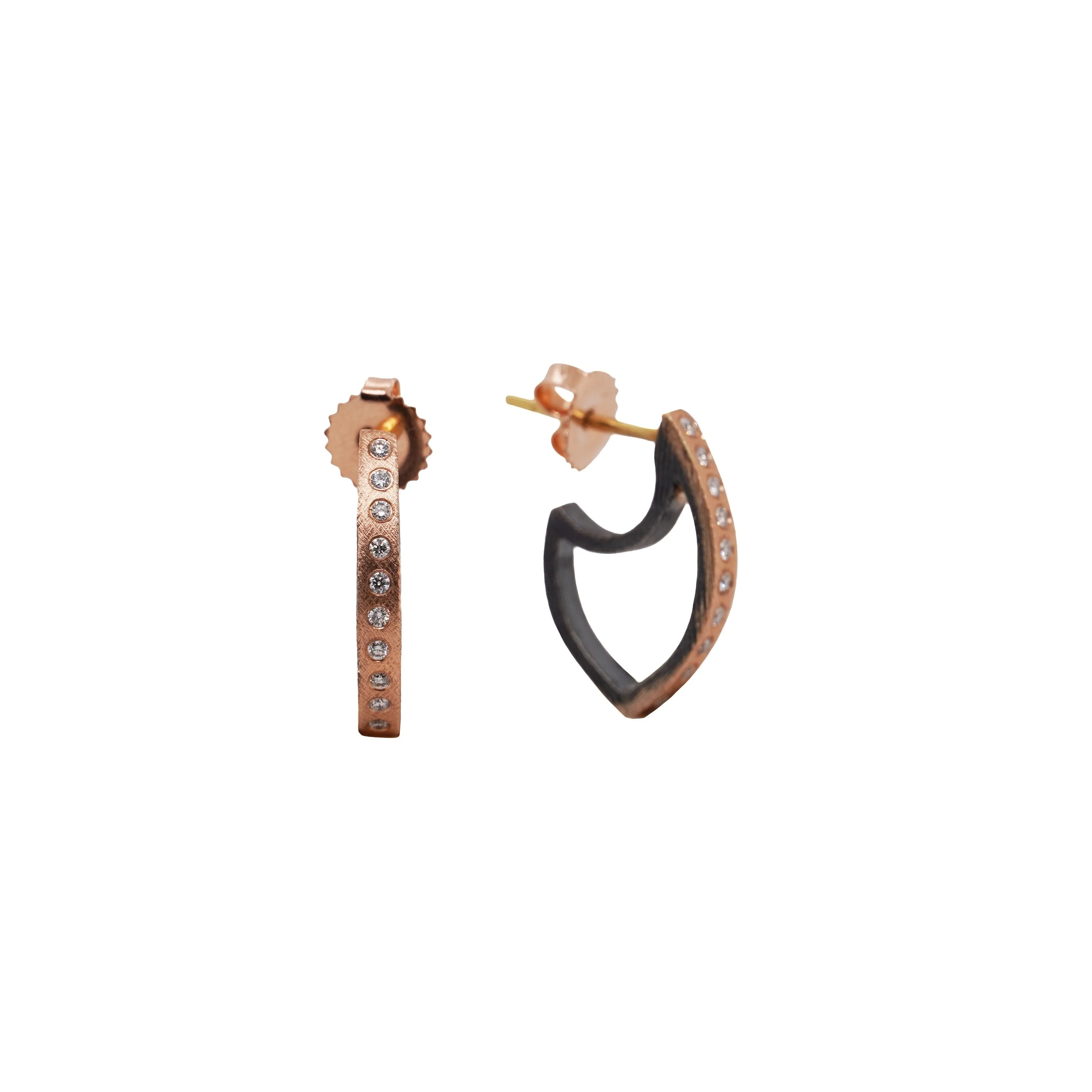 Rose Gold Small Marquis Celine Hoops