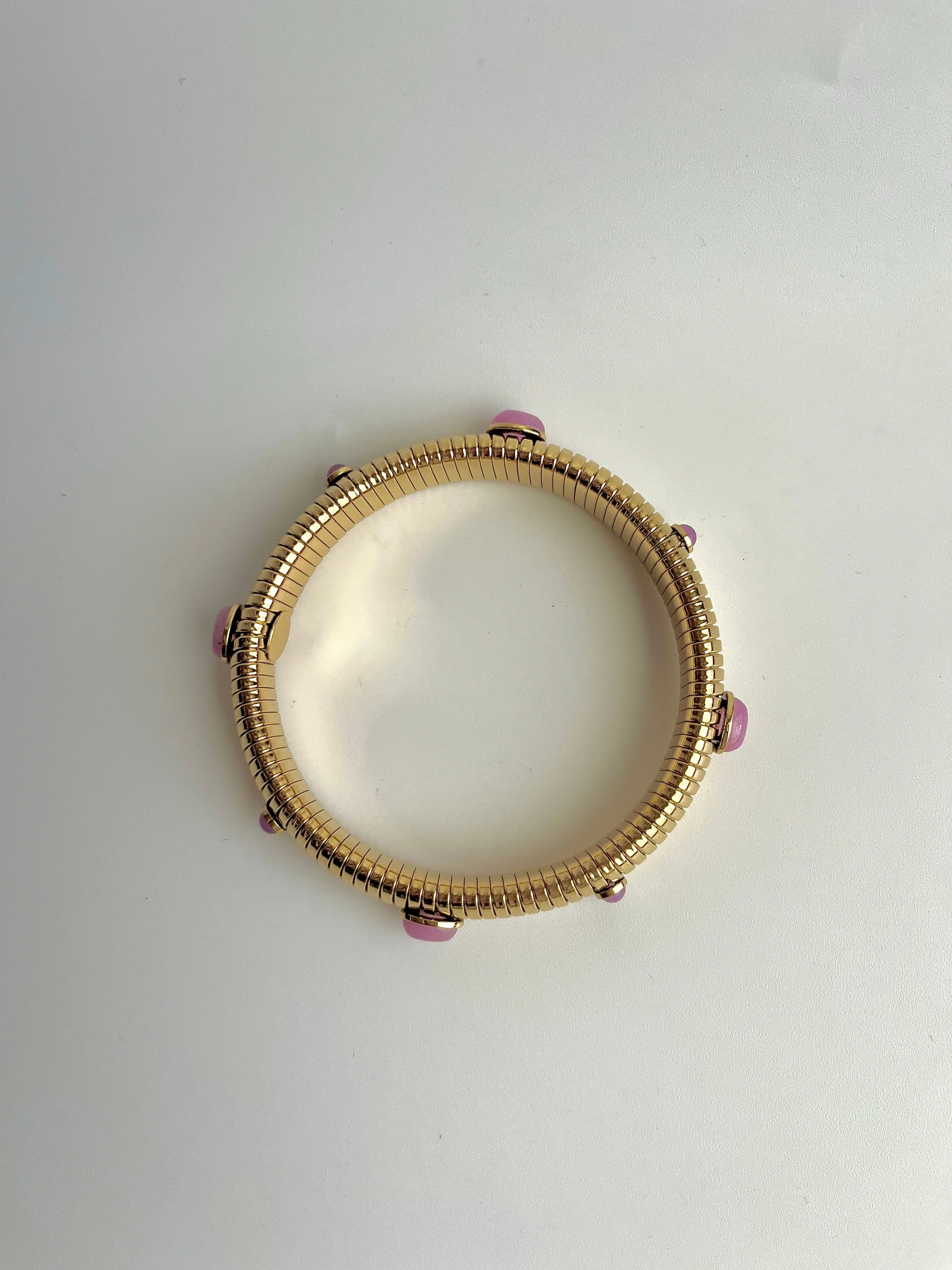 Rose Quartz Gold Omega Bracelet