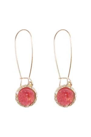 ROUND DRUZY WIRED DROP EARRINGS