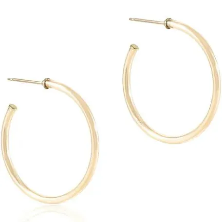 Round Gold 1.25" Post Hoop - 2mm - Smooth