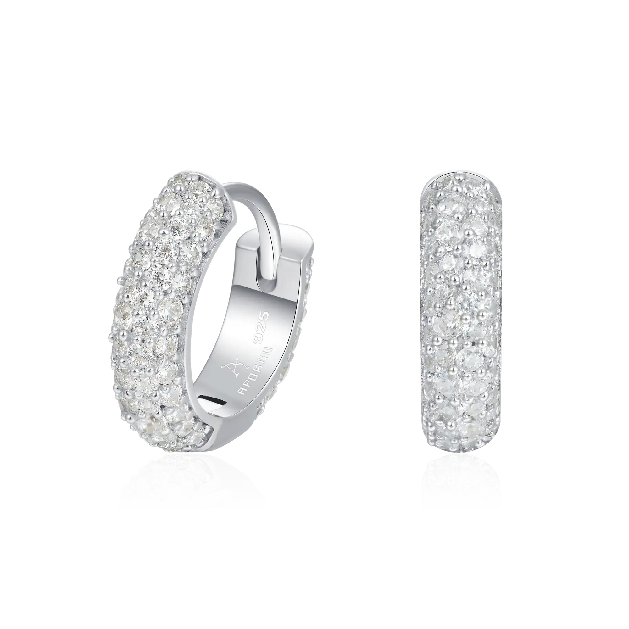 Round Paved Hoop Earrings