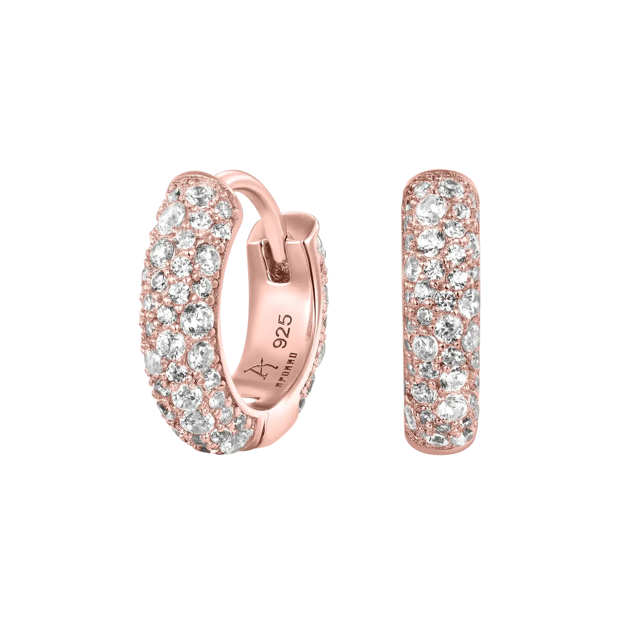 Round Paved Hoop Earrings