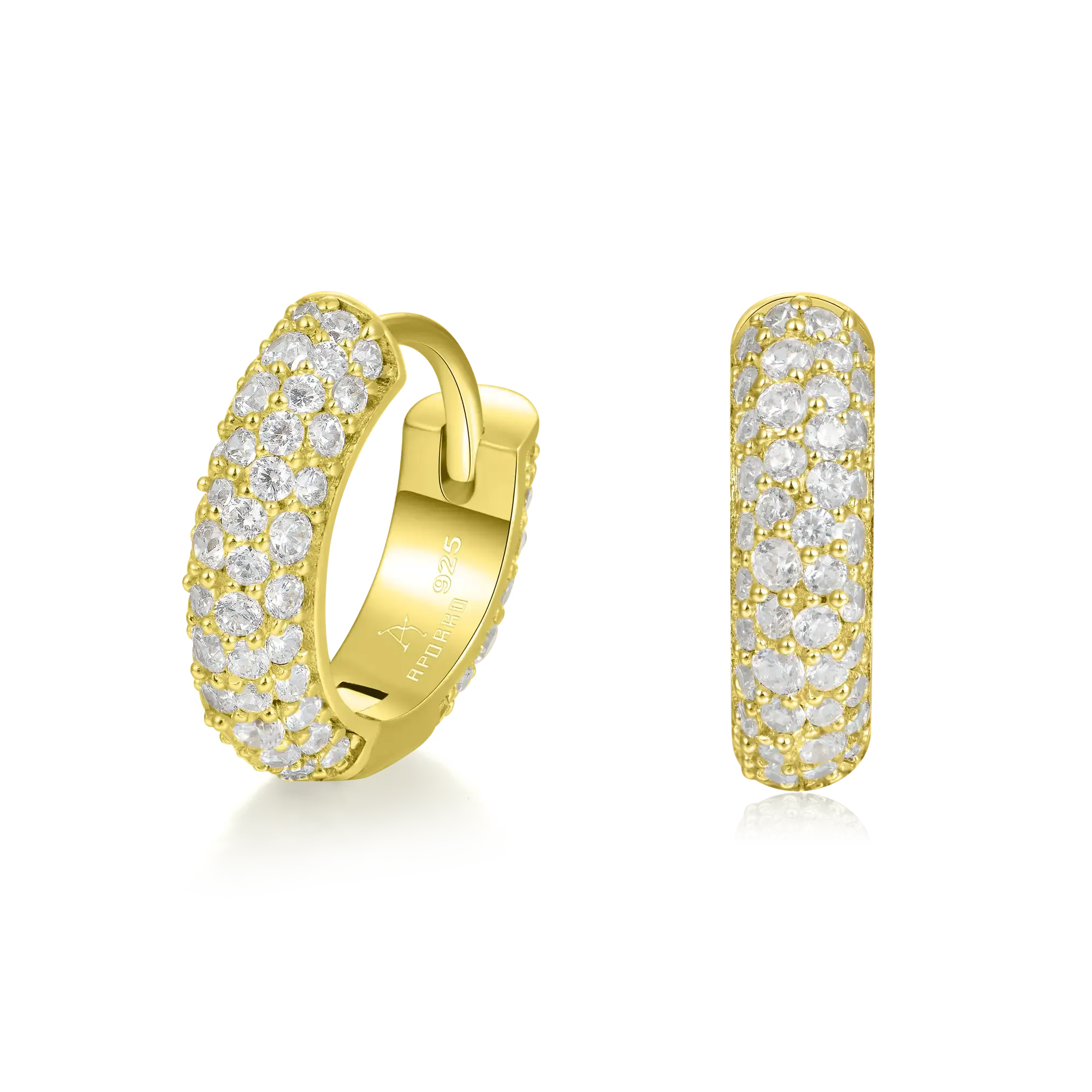 Round Paved Hoop Earrings