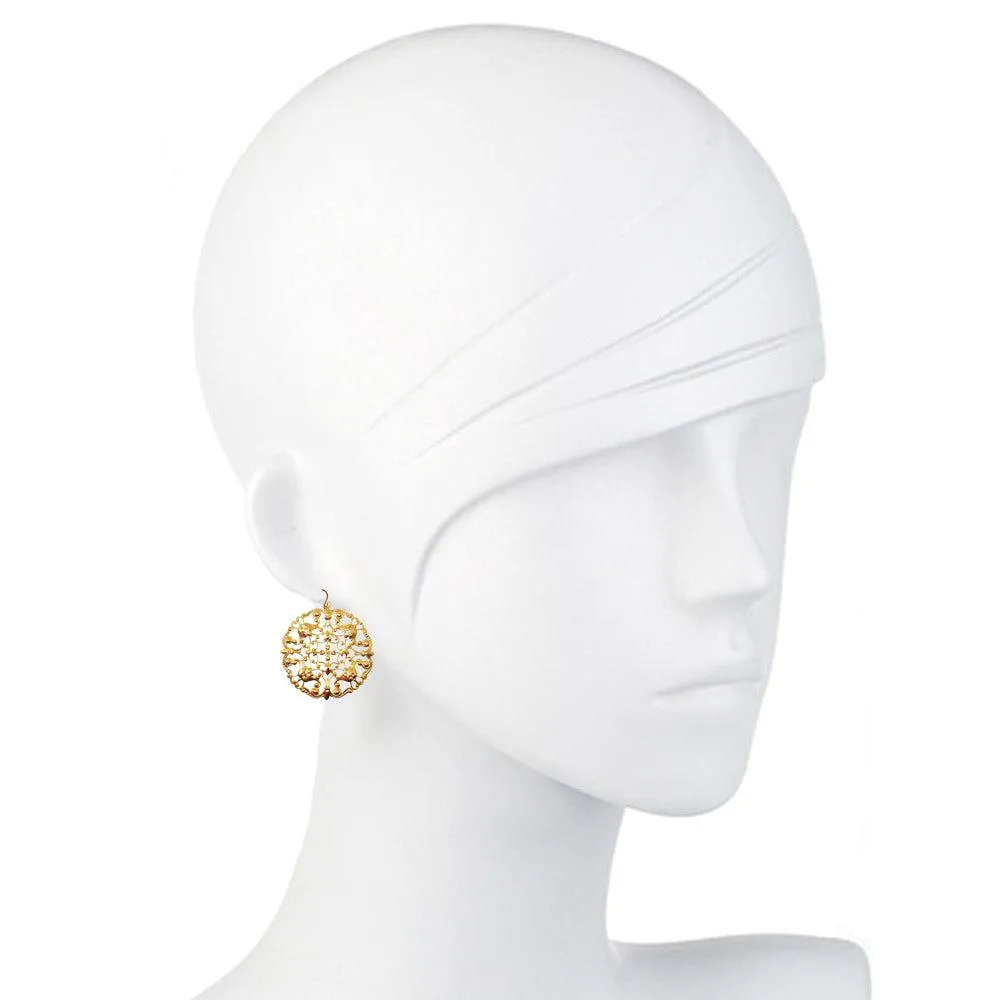Round Scroll Open Cut Earrings