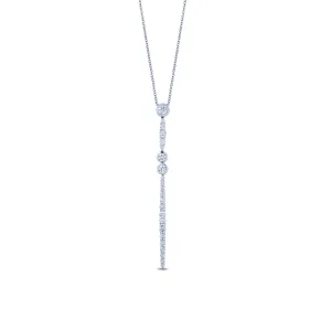 Sabel Collection White Gold Large Double Bar Drop Diamond Pendant
