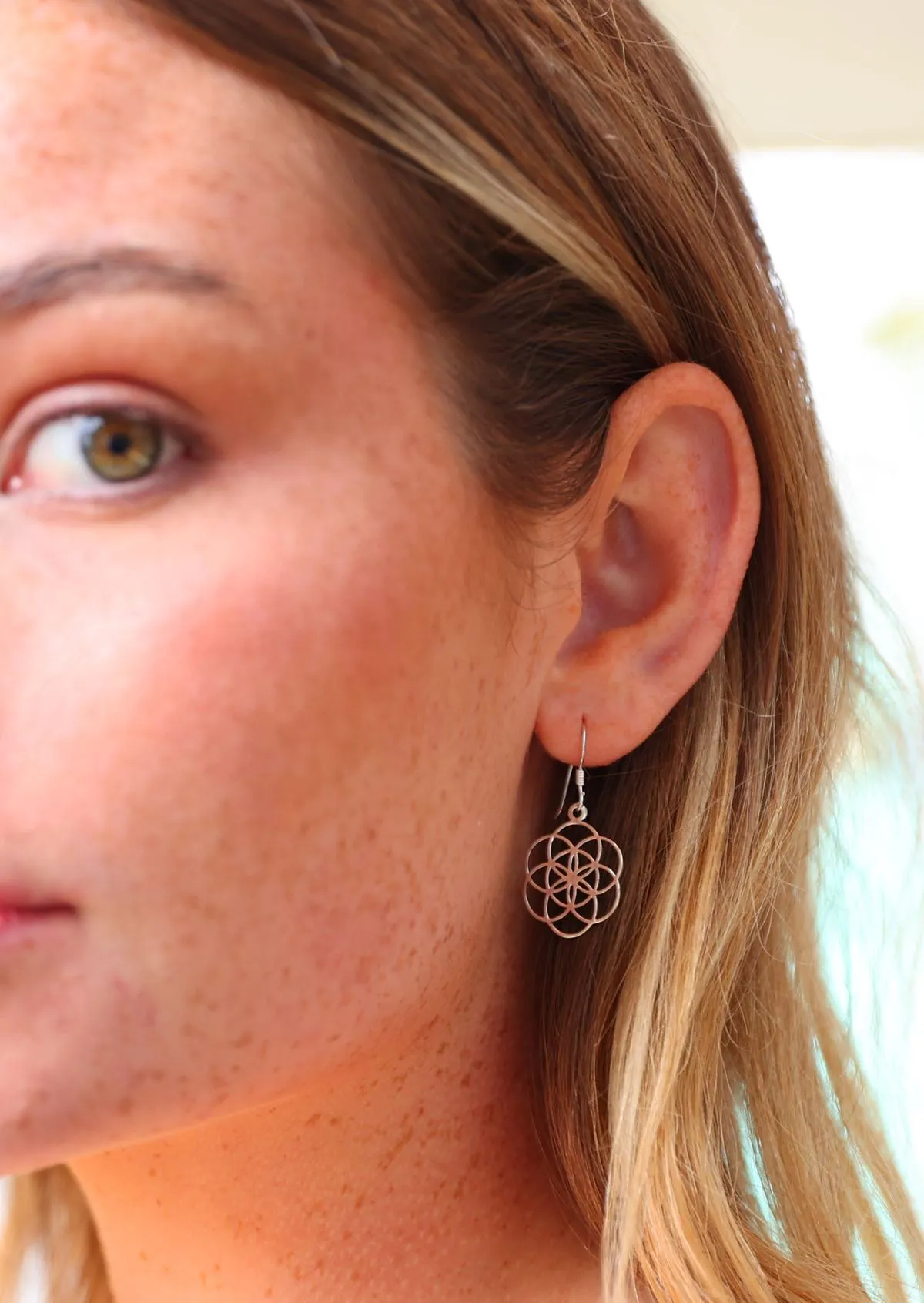 Sacred Geometry Silver Earrings