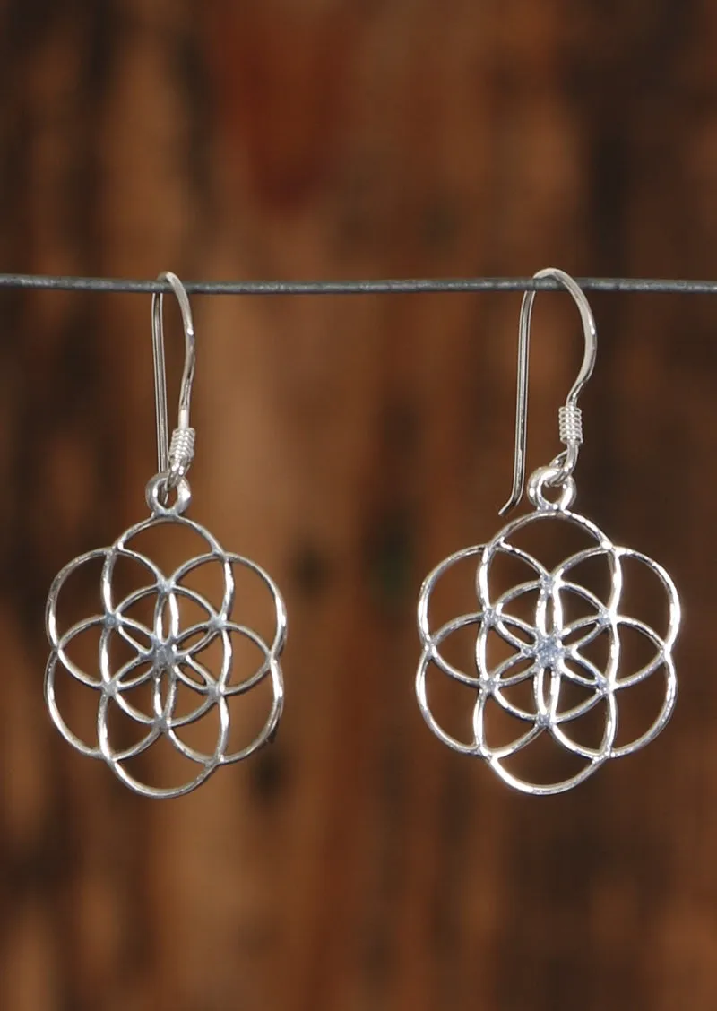 Sacred Geometry Silver Earrings