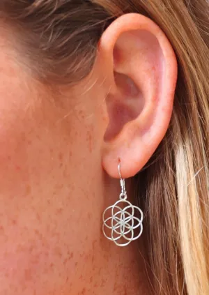 Sacred Geometry Silver Earrings