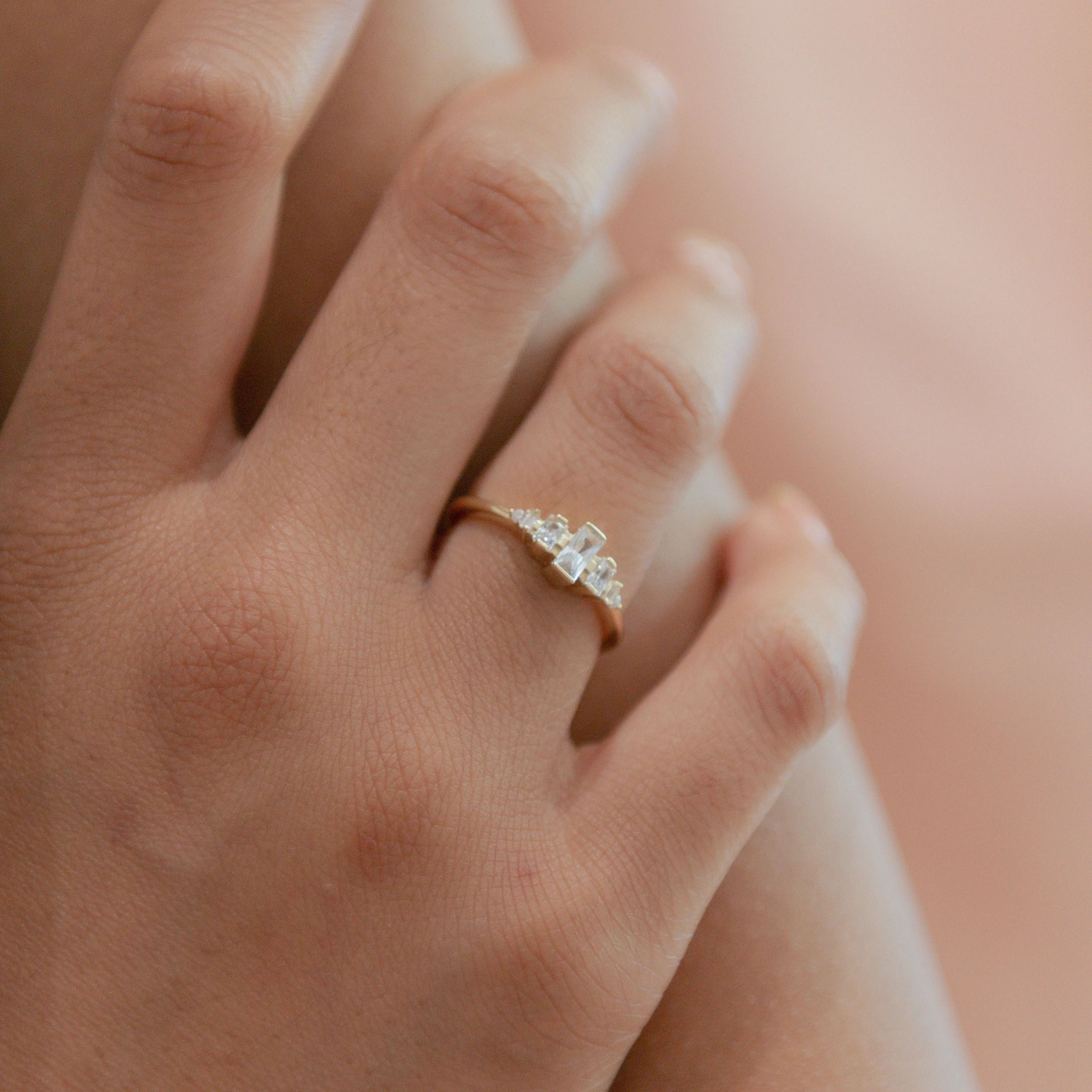 SALE - Ascending CZ Baguette Ring