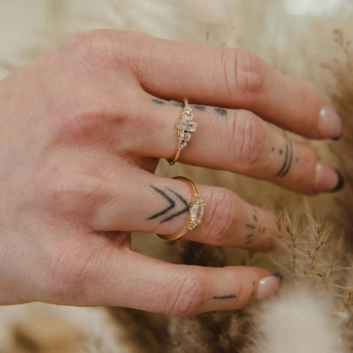 SALE - Ascending CZ Baguette Ring