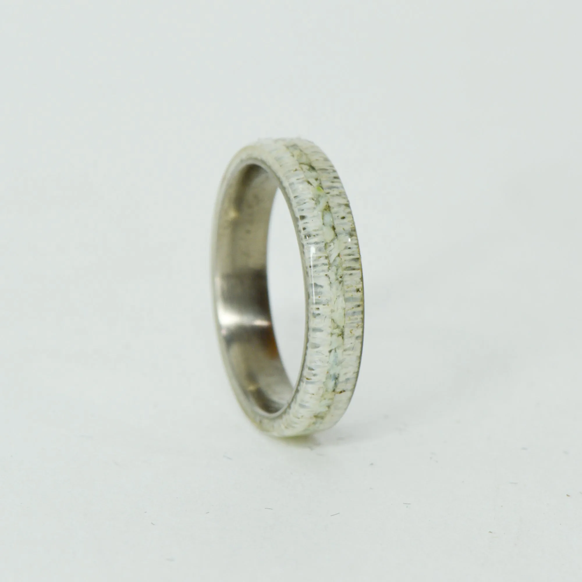 SALE RING - Titanium, Antler, Larimar - Size 5.75