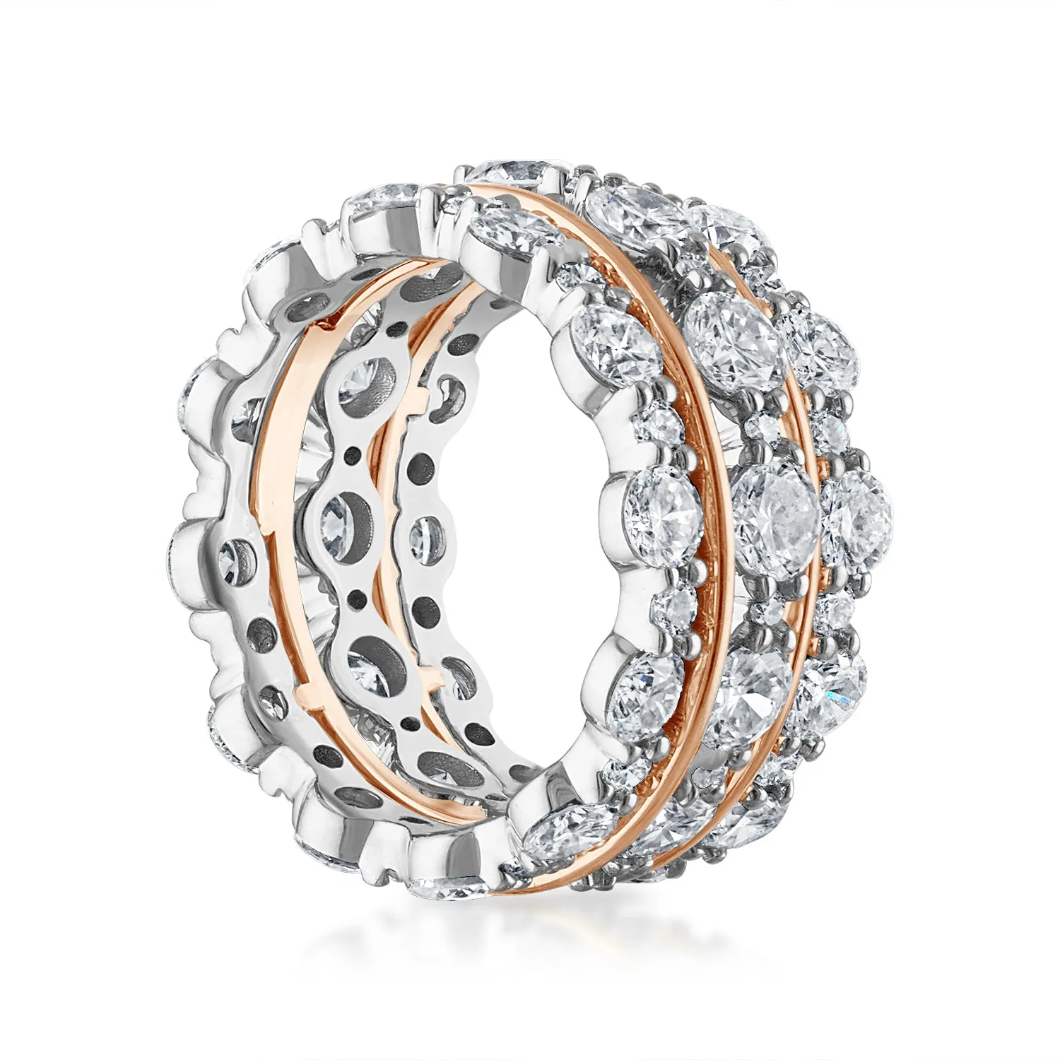 Scalloped Diamond Stack Rings