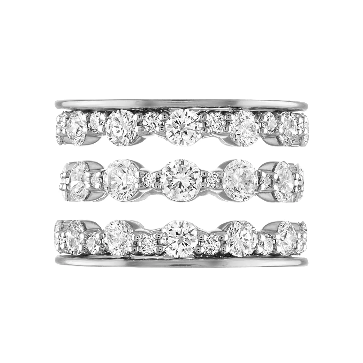Scalloped Diamond Stack Rings