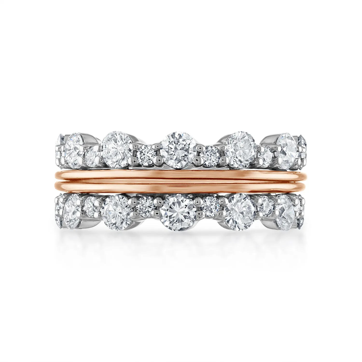 Scalloped Diamond Stack Rings