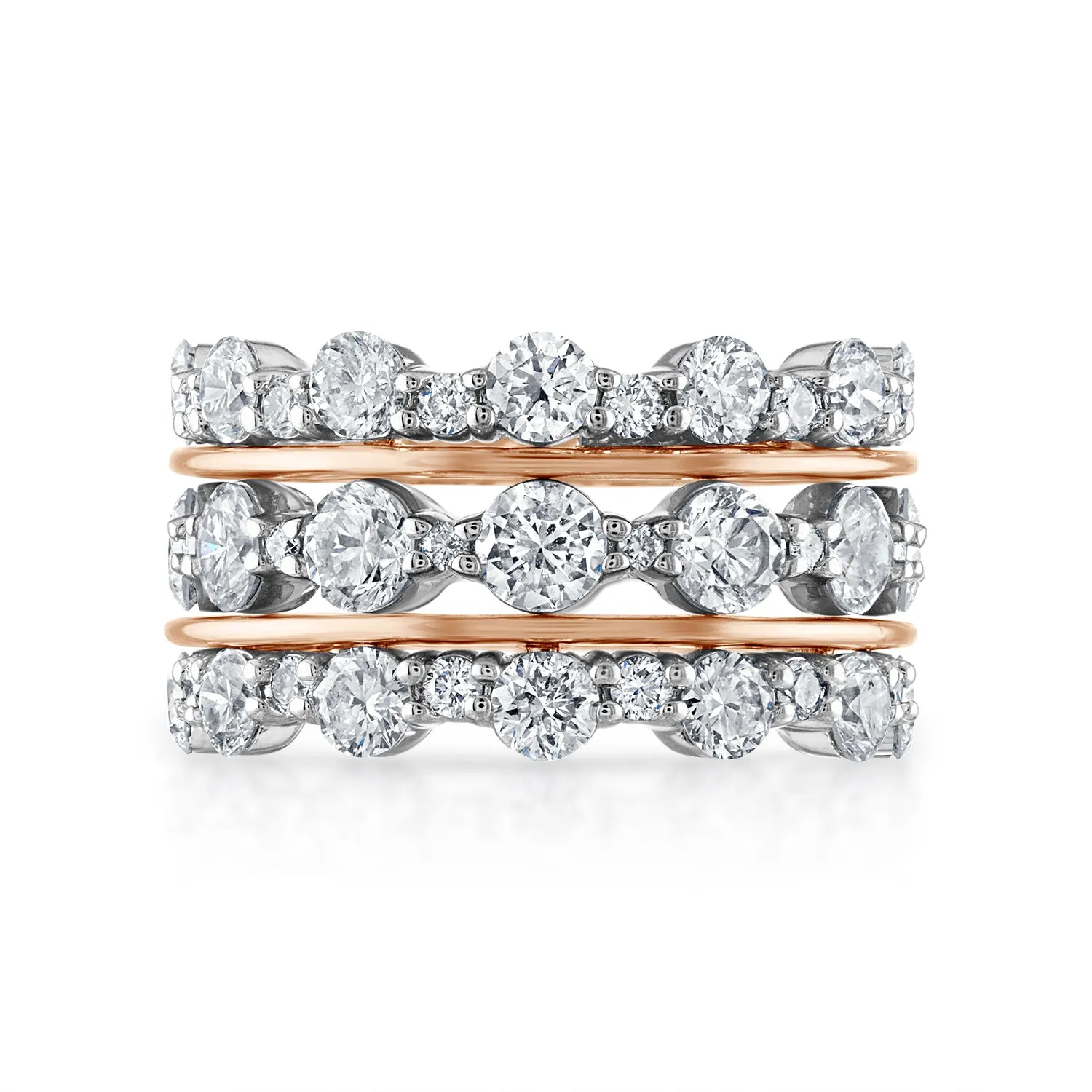 Scalloped Diamond Stack Rings