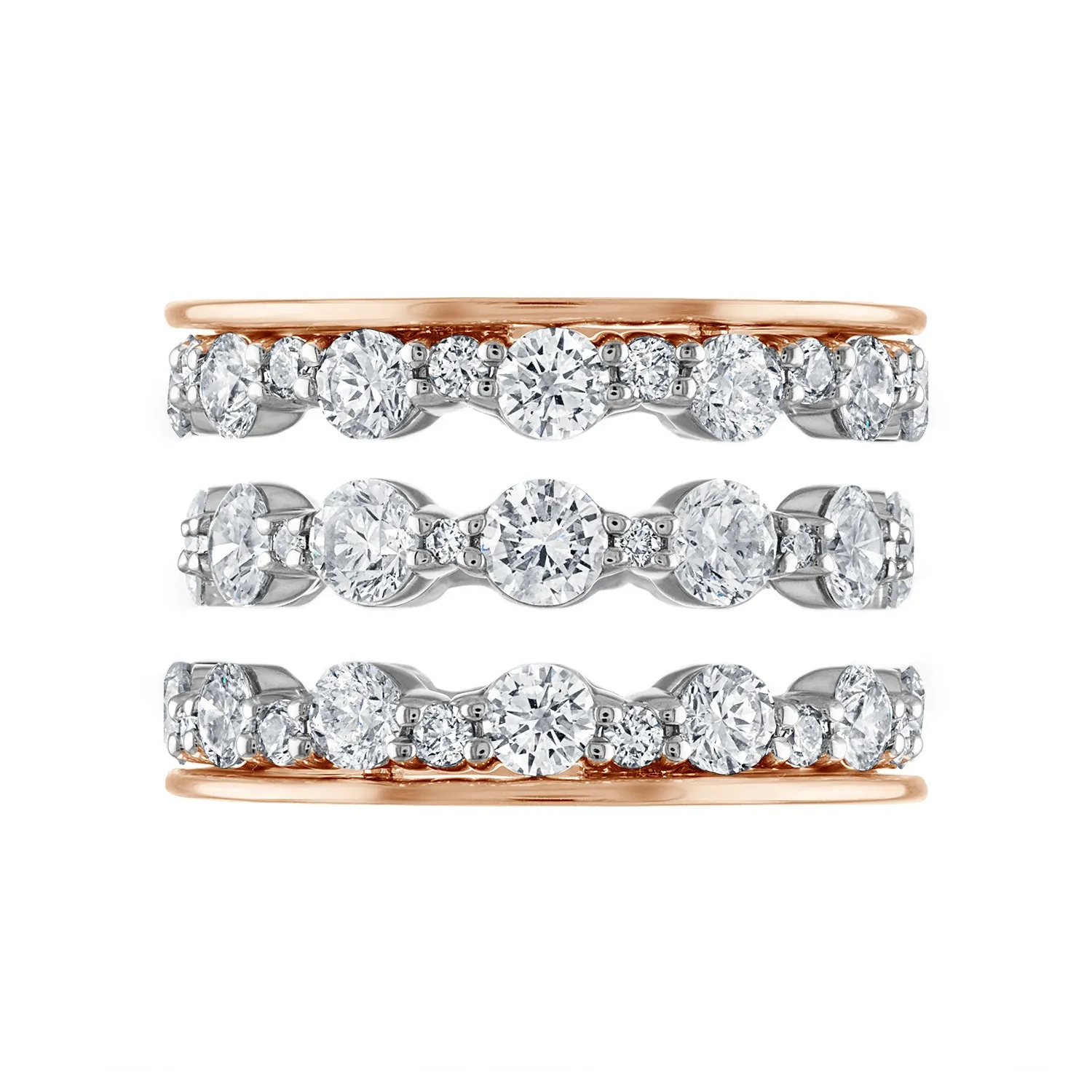 Scalloped Diamond Stack Rings