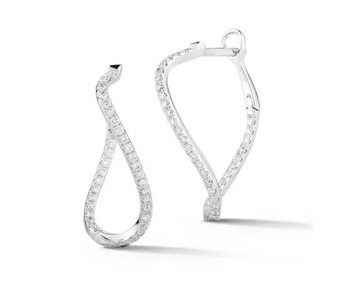 Scribble Small Waterfall Pavé Hoop Earrings