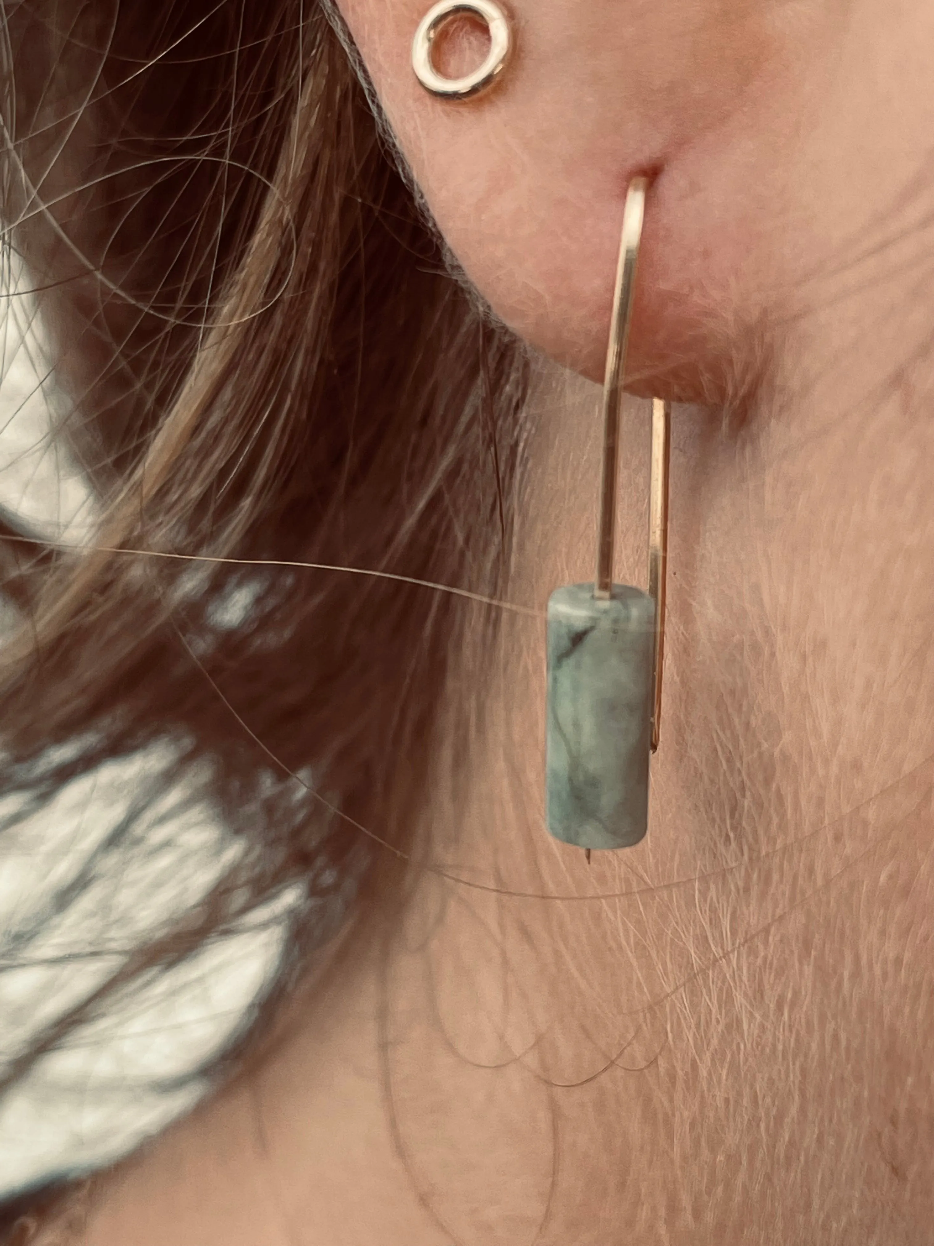 Serpentine Rectangle Open Hoop Earrings