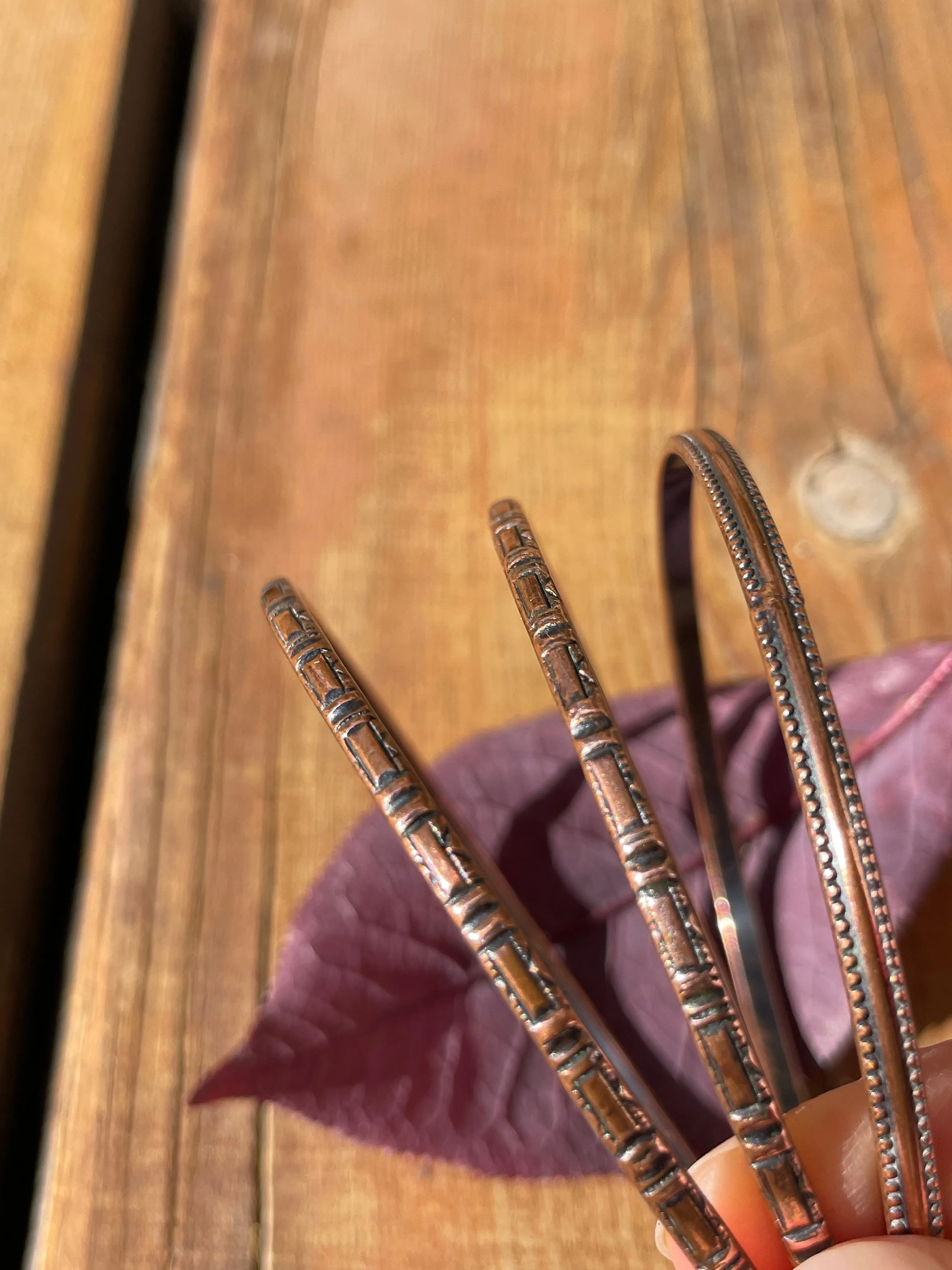Set of 3 Vintage Copper Bracelets