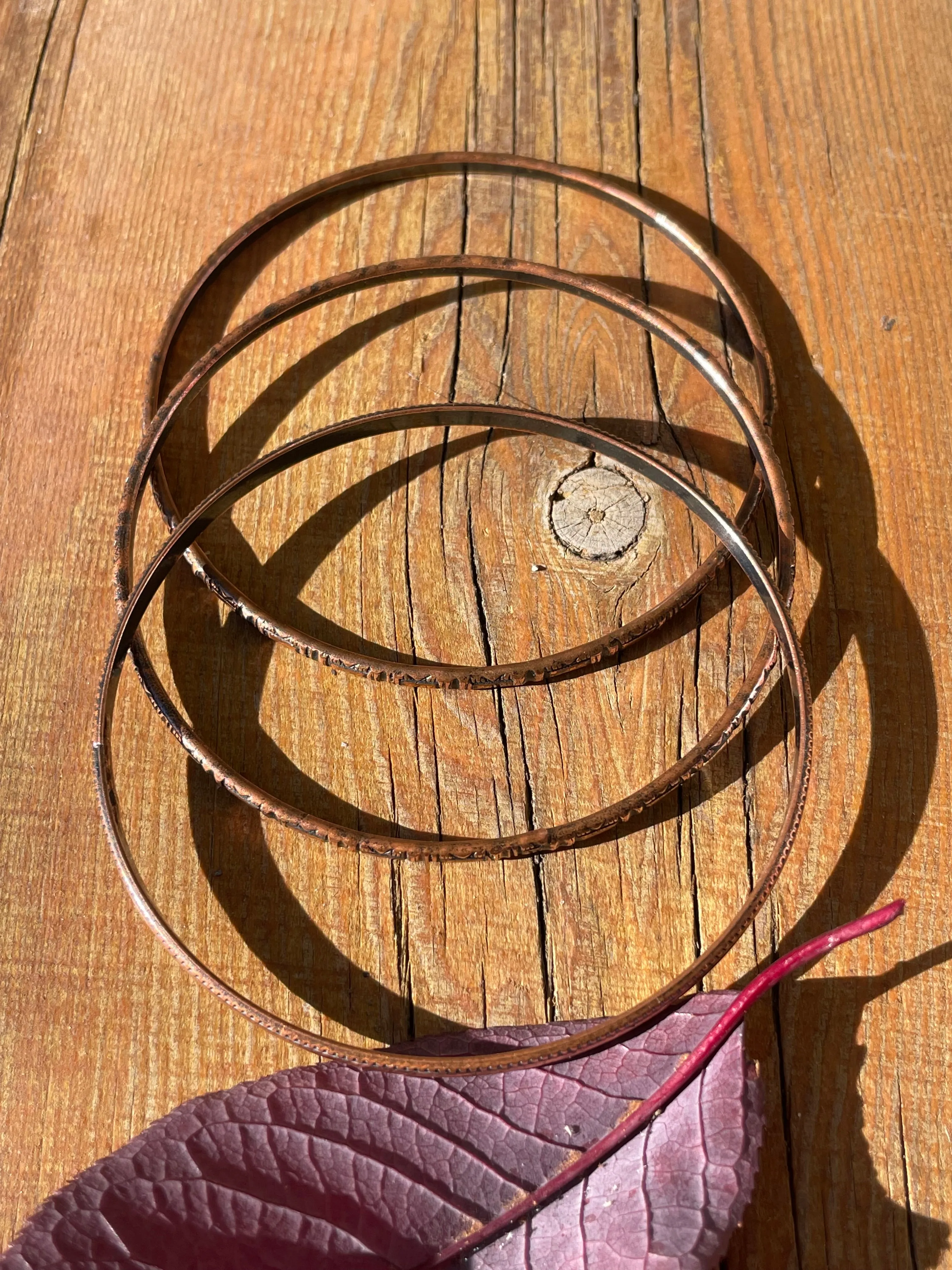 Set of 3 Vintage Copper Bracelets