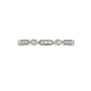Sethi Couture 18K White Gold Deco Small Diamond Band