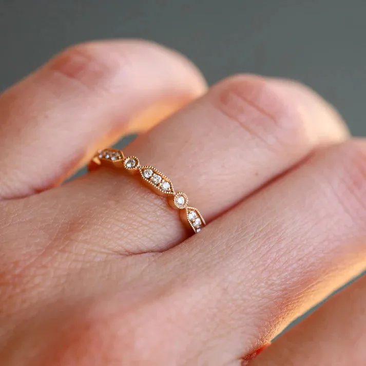 Sethi Couture 18K White Gold Deco Small Diamond Band