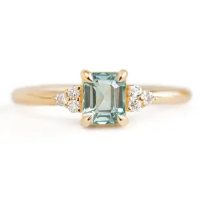 Sienna 1/2ct. Emerald Cut Teal Sapphire Ring