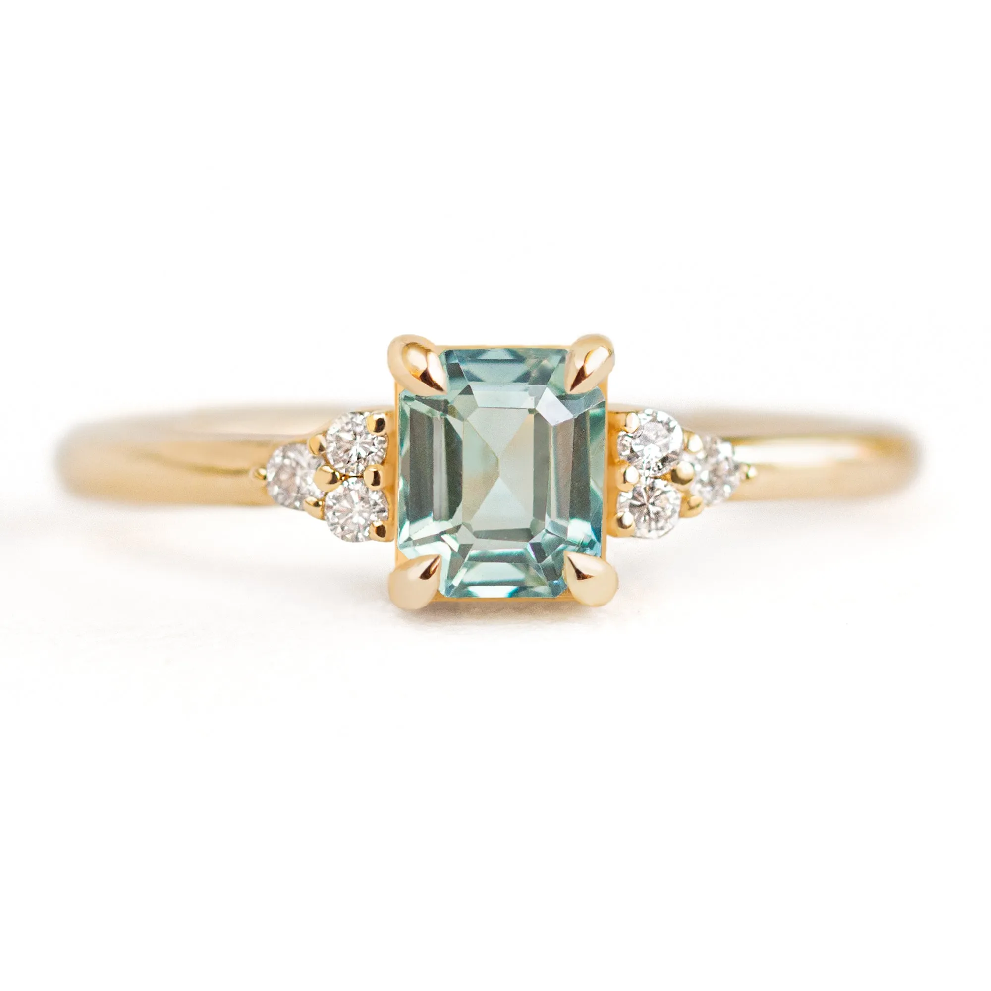 Sienna 1/2ct. Emerald Cut Teal Sapphire Ring