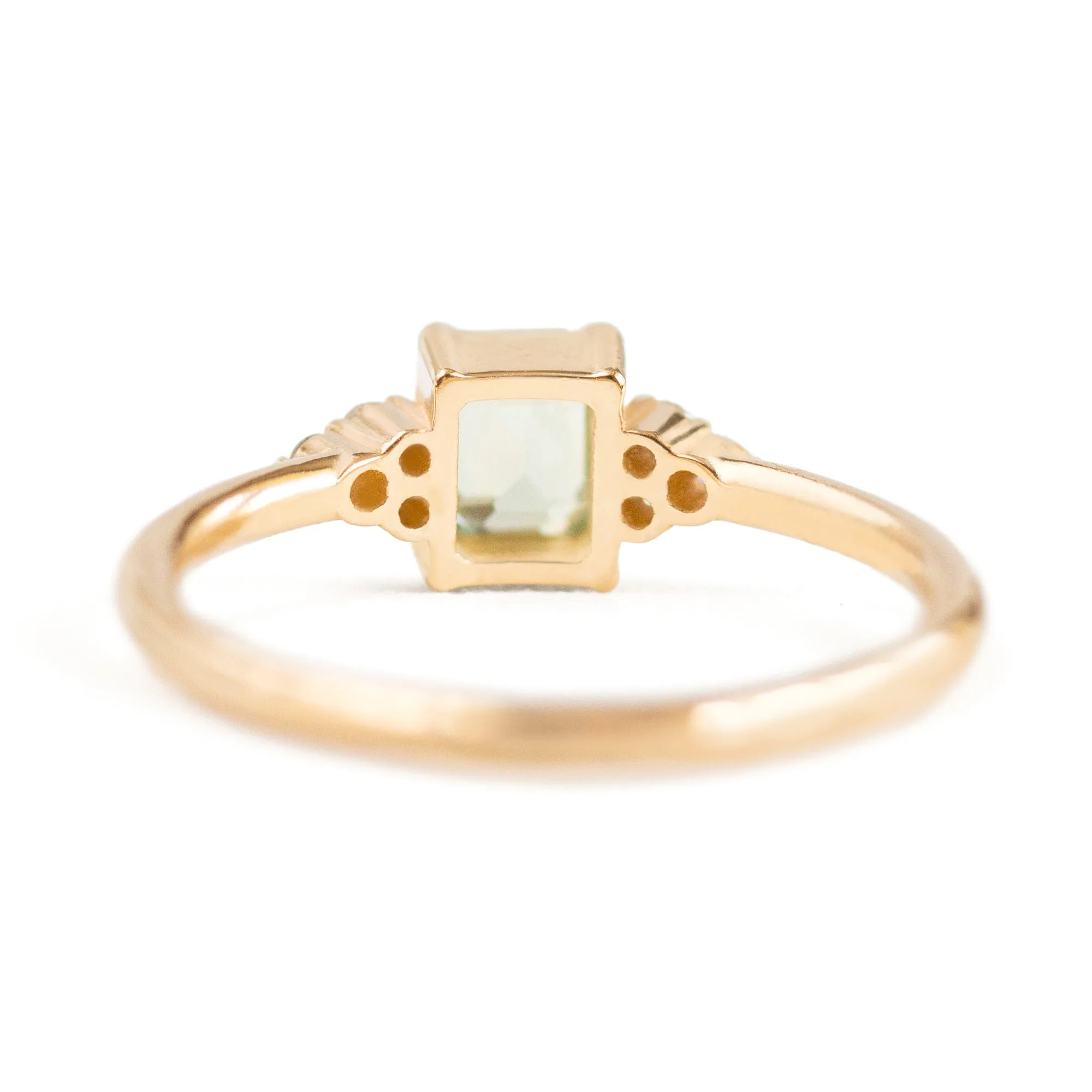 Sienna 1/2ct. Emerald Cut Teal Sapphire Ring