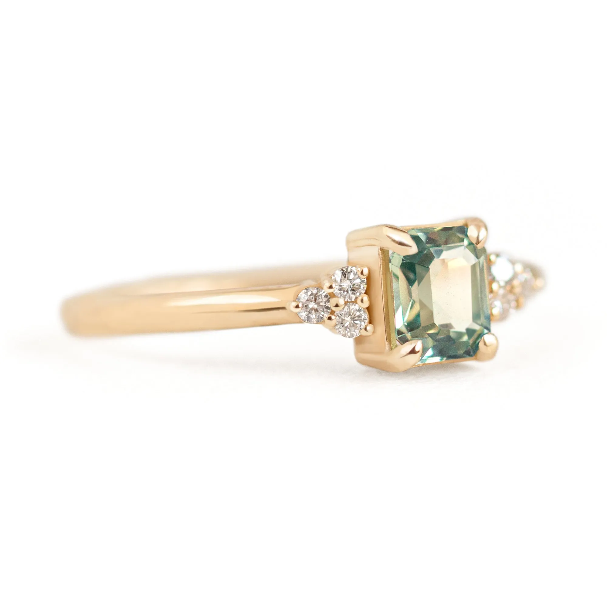Sienna 1/2ct. Emerald Cut Teal Sapphire Ring