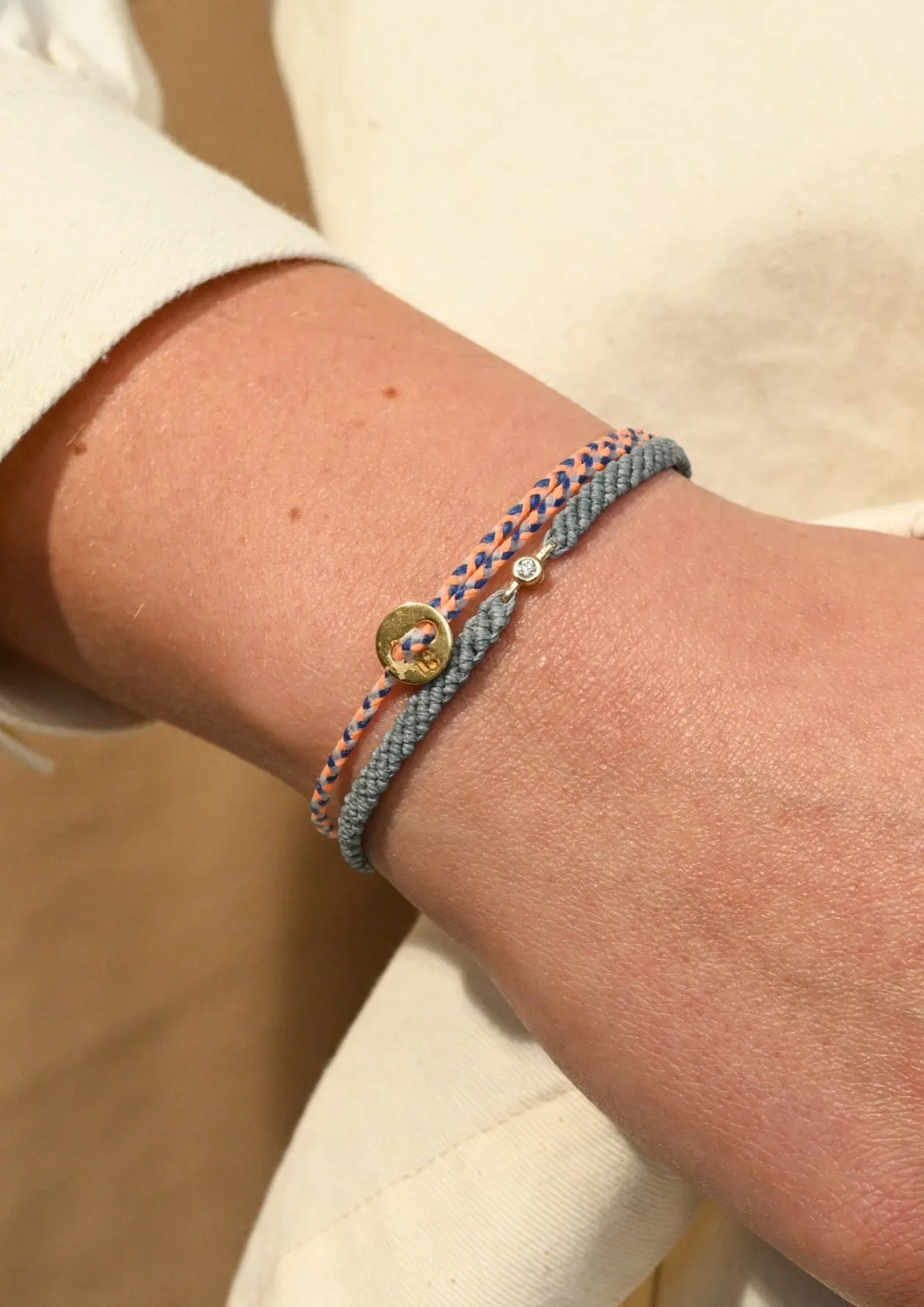 Signature Bracelet in Royal Peach & White
