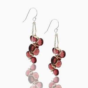 Signature Garnet Silver Earrings
