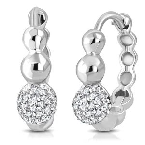 Silver Ball Hoops