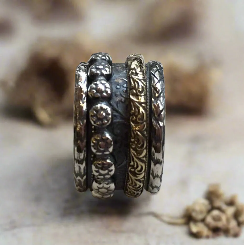 Silver Brass Spinners Ring - Reunion.