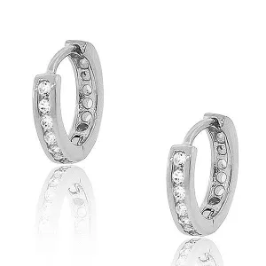 Silver Chandlier Huggies