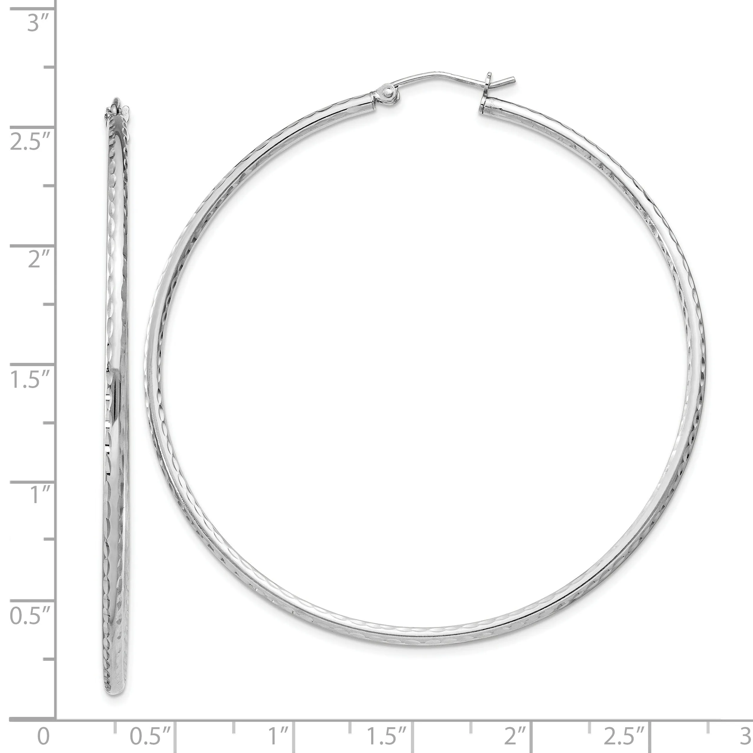 Silver D.C Hollow Round Hoop Wire Cluch Earring