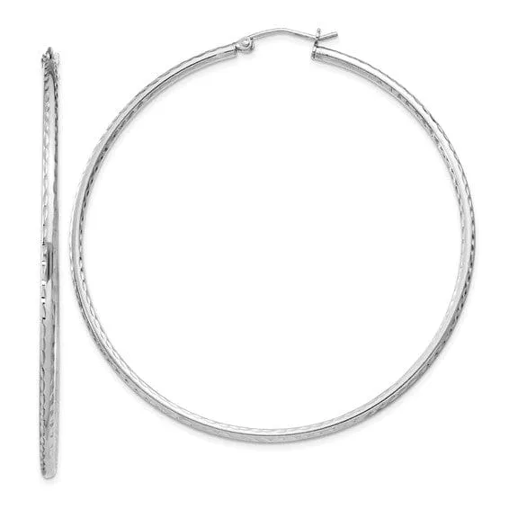 Silver D.C Hollow Round Hoop Wire Cluch Earring