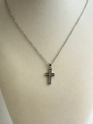 Silver Diamond Cross Necklaces