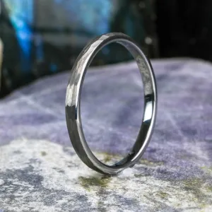 Silver Hammered Band - 2mm