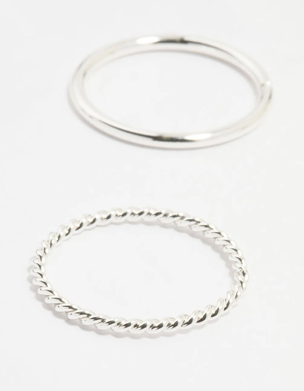 Silver Thick Simple Stacking Rings 12-Pack